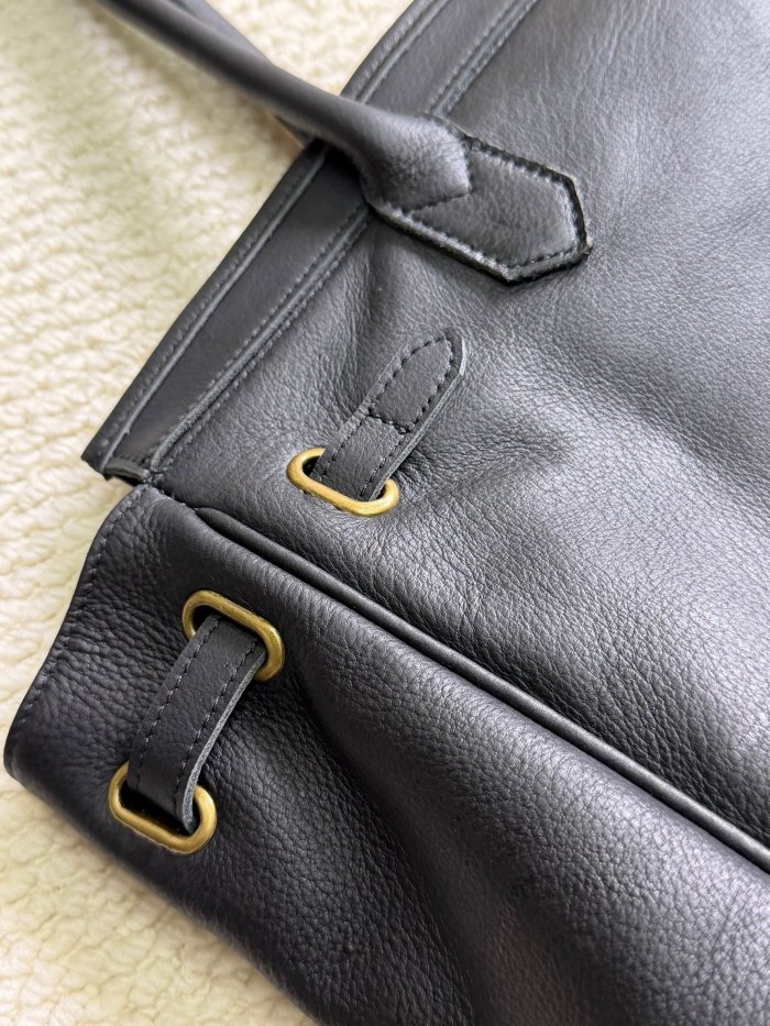 Platinum Water-Dyed Leather Tote