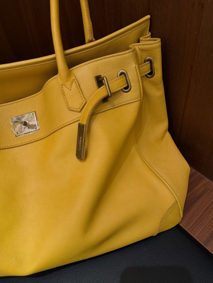 Platinum Water-Dyed Leather Tote