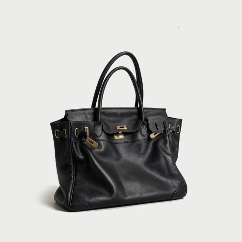 Platinum Water-Dyed Leather Tote
