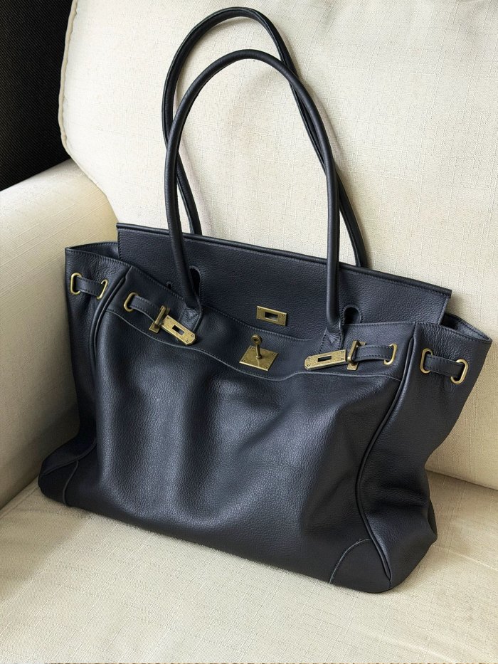 Platinum Water-Dyed Leather Tote