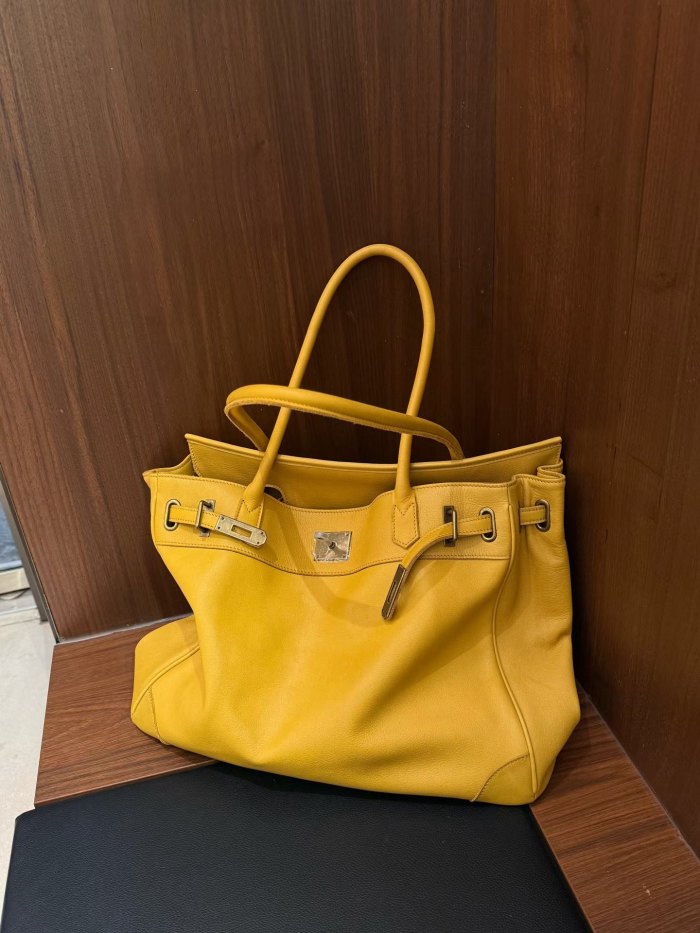 Platinum Water-Dyed Leather Tote