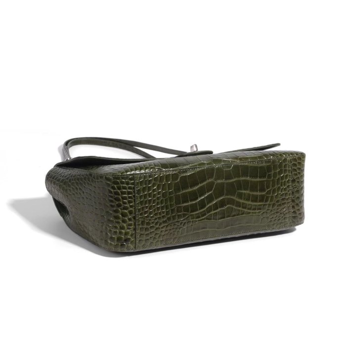 Croco Grain Shoulder Bag