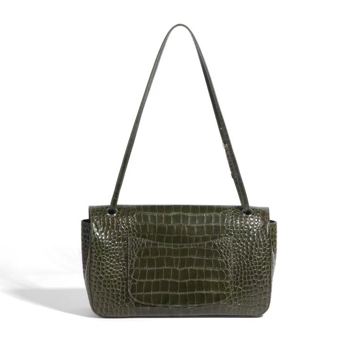 Croco Grain Shoulder Bag