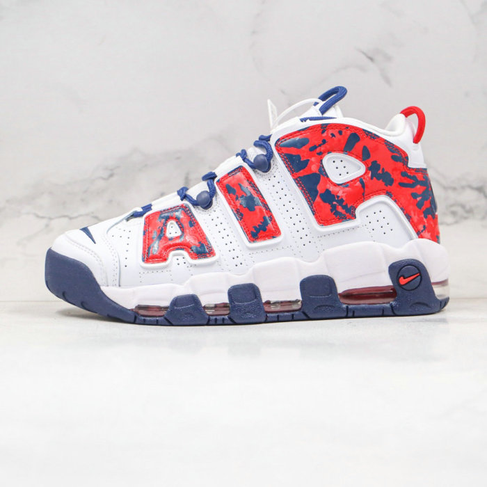 Only USD $ 100.00 For The Nike Air More Uptempo Red Navy Camo At  www.tier0snkrs.com