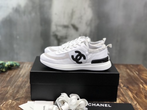 Chanel Fabric & Suede Calfskin Low Top Sneaker 37