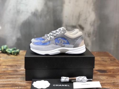 Chanel Fabric & Suede Calfskin Low Top Sneaker 44