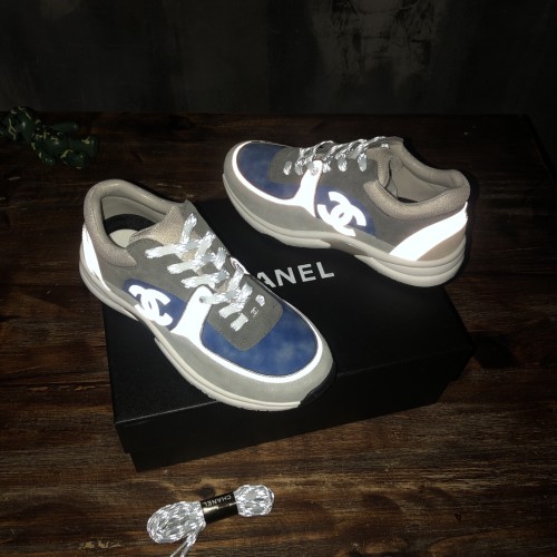 Chanel Fabric & Suede Calfskin Low Top Sneaker 44
