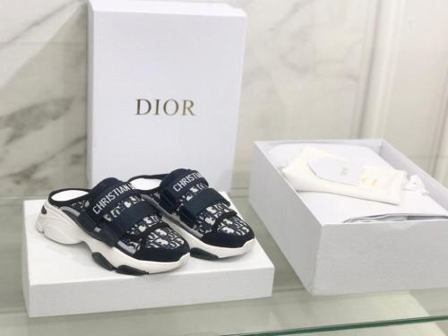 Dior D-Wonder Slide Deep Blue White Dior Oblique Technical Fabric (W)