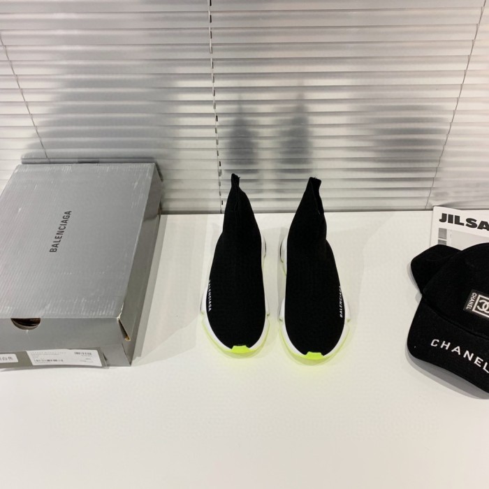 Balenciaga Speed Trainer Black White Neon 2019