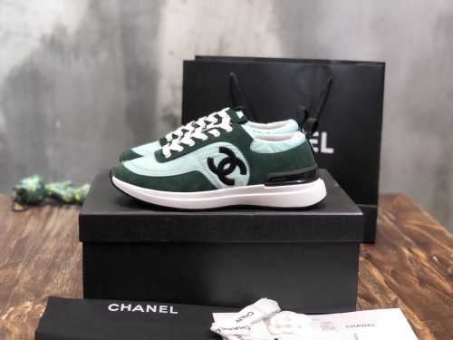 Chanel Fabric & Suede Calfskin Low Top Sneaker 34