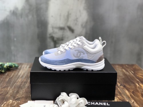Chanel Fabric & Suede Calfskin Low Top Sneaker 30