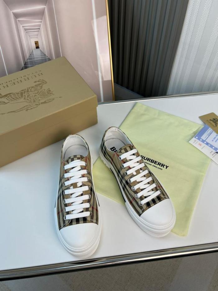 Burberry Vintage Check Cotton Sneakers Archive Beige White