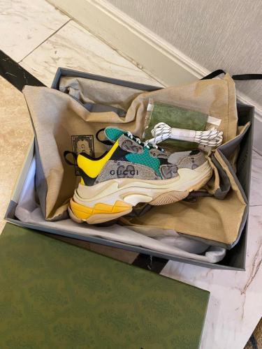 Gucci x Balenciaga The Hacker Project Triple S Beige Green Yellow