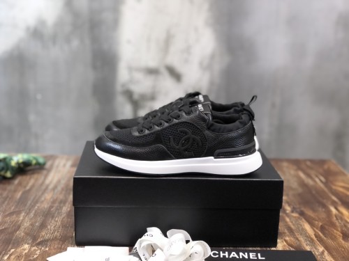 Chanel Fabric & Suede Calfskin Low Top Sneaker 38