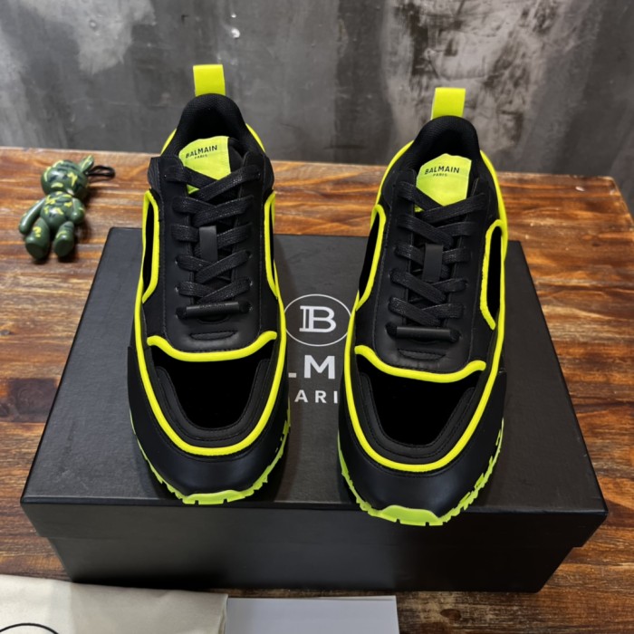 Balmain Velvet nylon and mesh low-top Racer sneaker 22