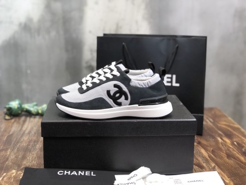 Chanel Fabric & Suede Calfskin Low Top Sneaker 32
