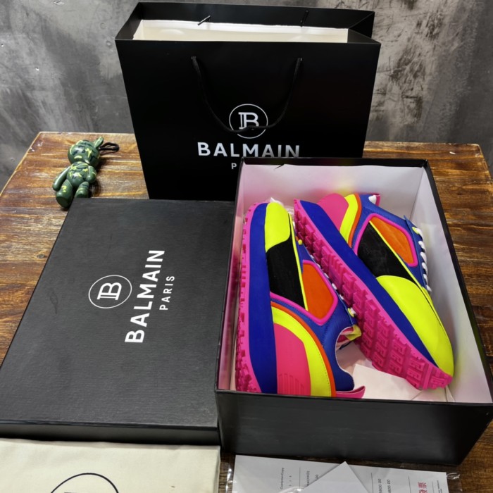 Balmain Velvet nylon and mesh low-top Racer sneaker 21