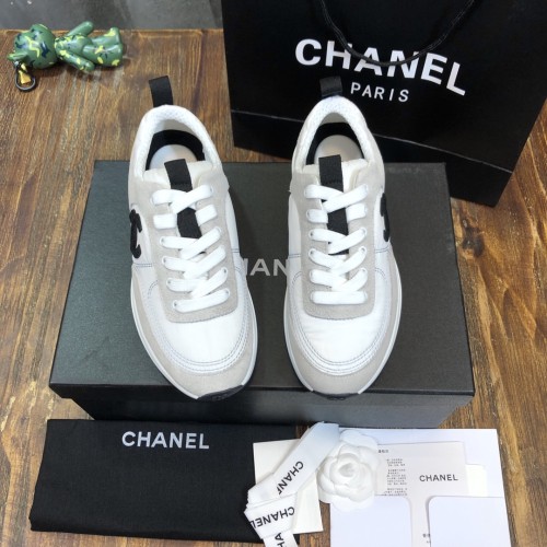 Chanel Fabric & Suede Calfskin Low Top Sneaker 33