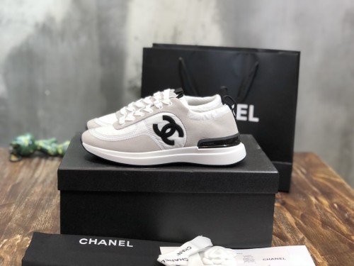 Chanel Fabric & Suede Calfskin Low Top Sneaker 33
