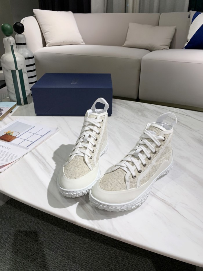 Dior B28 High-Top Oblique Jacquard and Rubber Sneaker 4