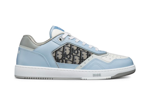 Dior B27 Low Light Blue White and Dior Gray Smooth Calfskin with Beige and Black Dior Oblique Jacquard