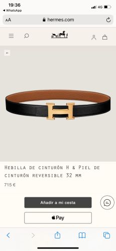 Hermes Reversible Belt Golden Brown (width 3.2cm)