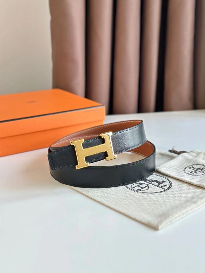 Hermes Reversible Belt Golden Brown (width 3.2cm)