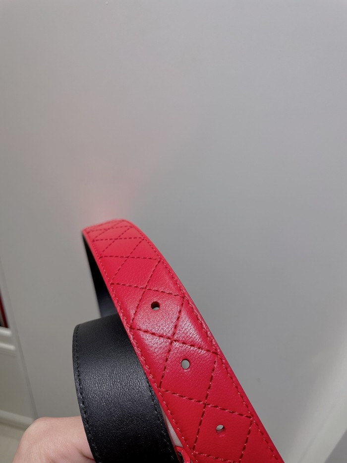 Chanel plain leather belt width 3.0cm