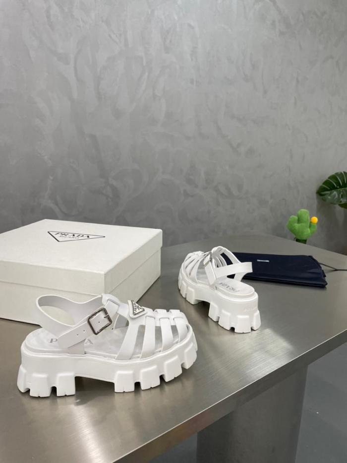 Prada Monolith Foam Rubber 55mm Sandals White
