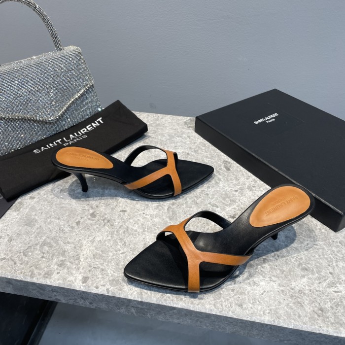 Saint Laurent leather high heels, heel height 6cm