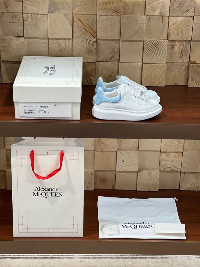 Alexander McQueen Oversized Sneaker in White Sky Blue