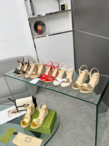 Gucci Straw Platform Sandals Heel Height: 8cm