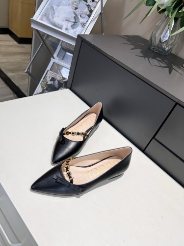 Gucci spring summer pointed toe flat shoes