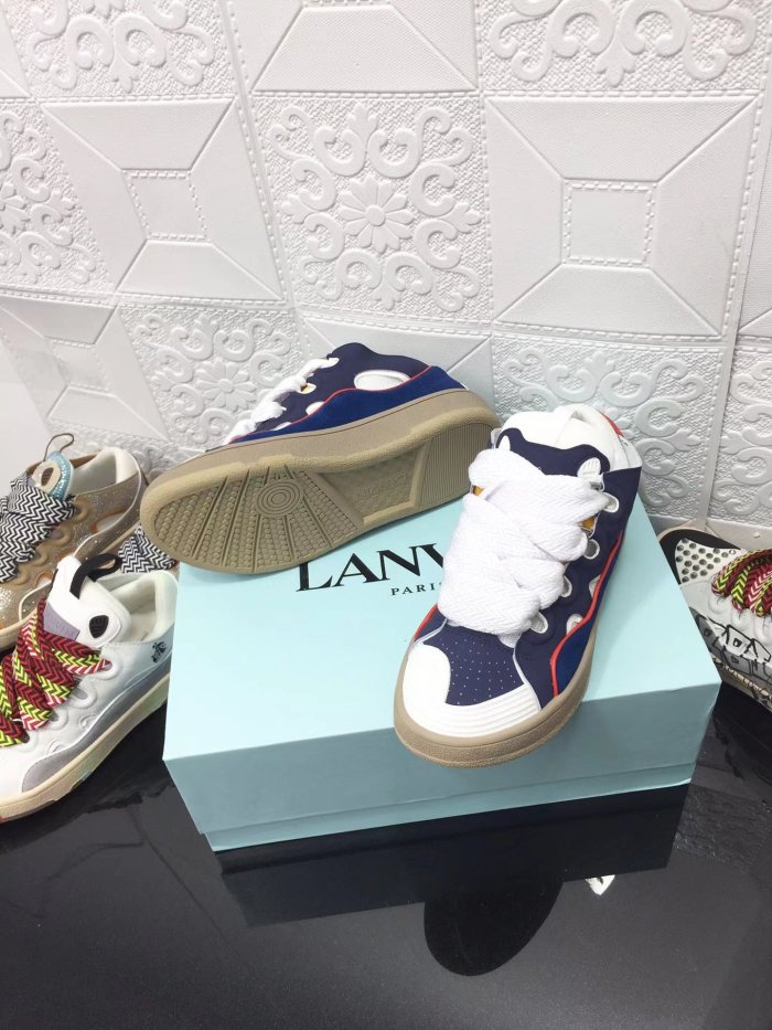Lanvin Leather Curb blue and white color