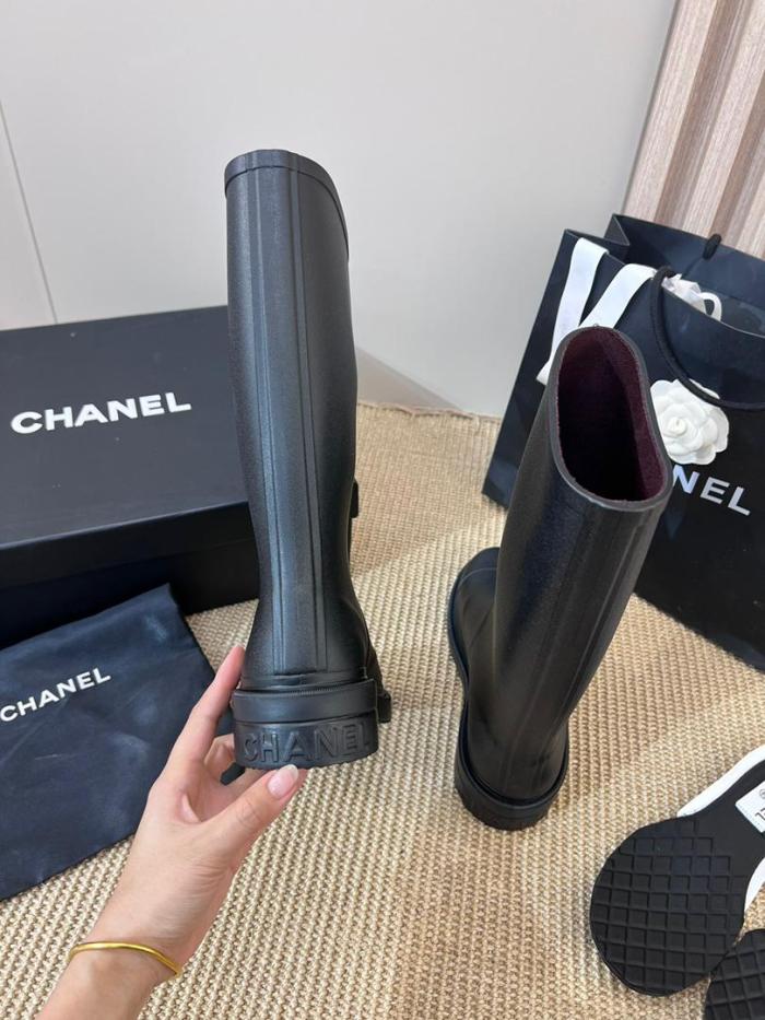 Chanel rain boots