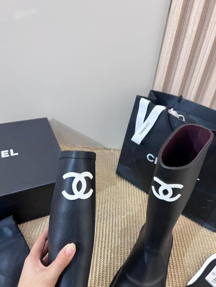 Chanel rain boots