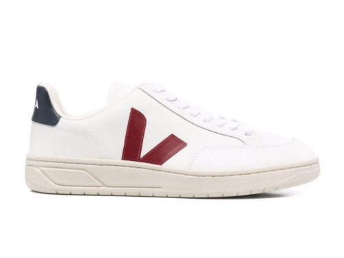 Veja V-12 Leather White Marsala Nautica