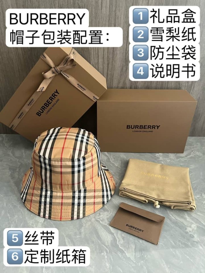 Burberry Vintage Check Bucket Hat Brown