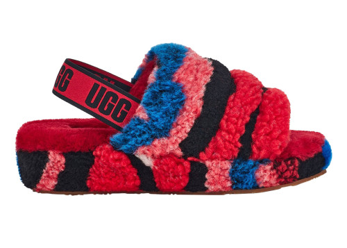 UGG Fluff Yeah Slide Cali Collage Red (Women's)