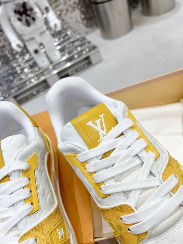 Louis Vuitton Trainer White Yellow Monogram