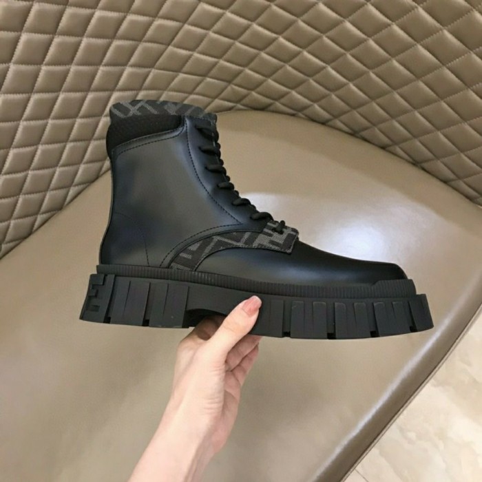 Fendi Force Black leather ankle boots