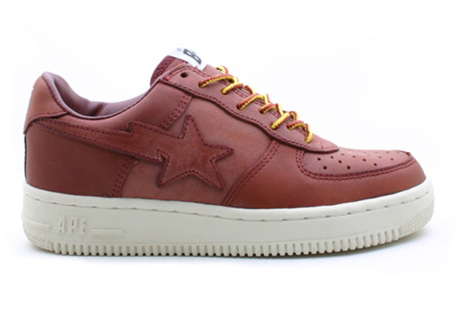 A Bathing Ape Bape Sta Low Brown Leather