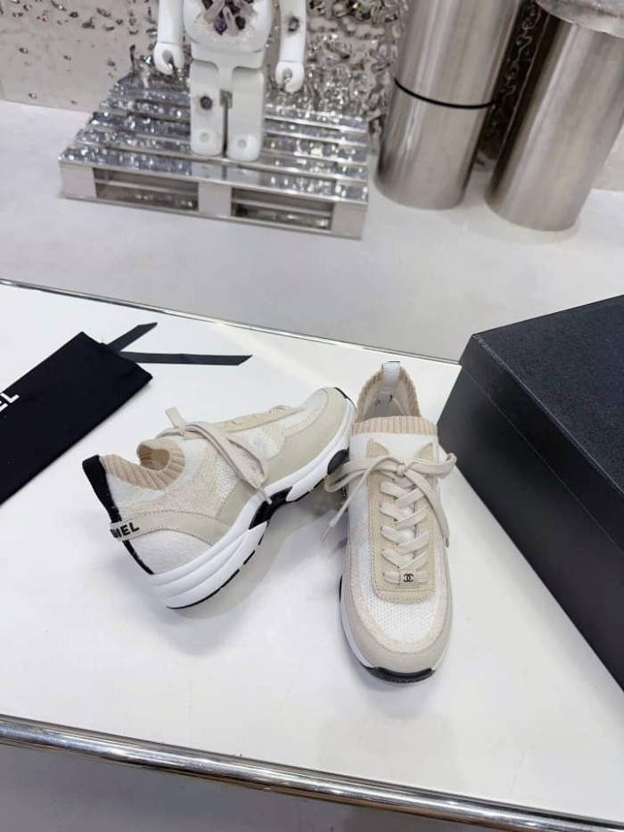 Chanel Trainers Knit & suede calfskin ivory