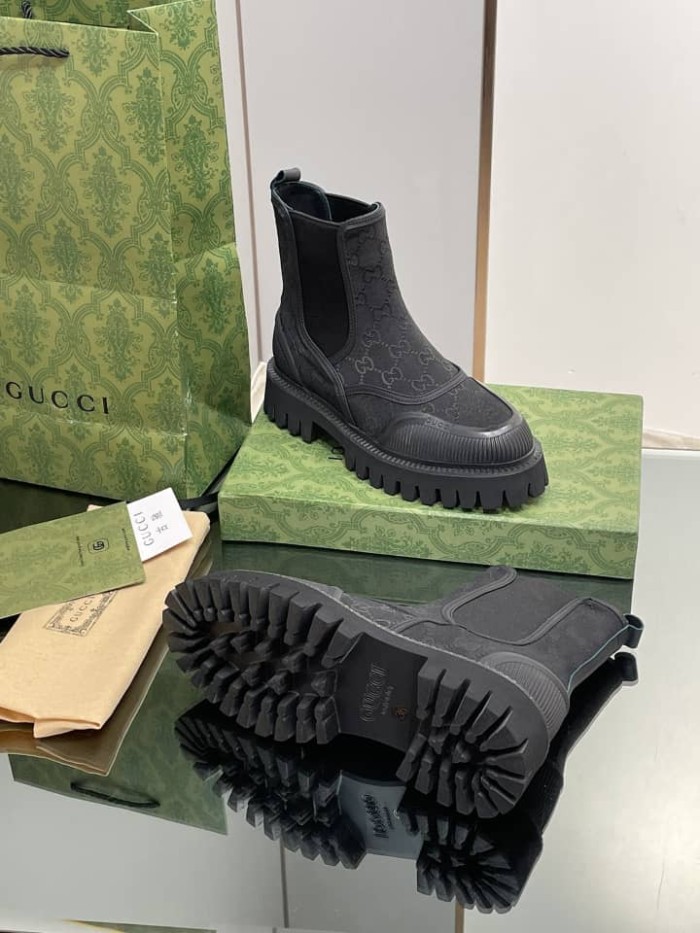 Gucci GG CANVAS ANKLE BOOT Black