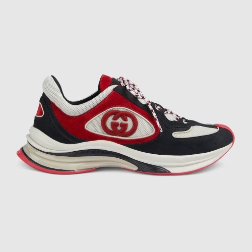 Gucci Run sneakers Black white red suede