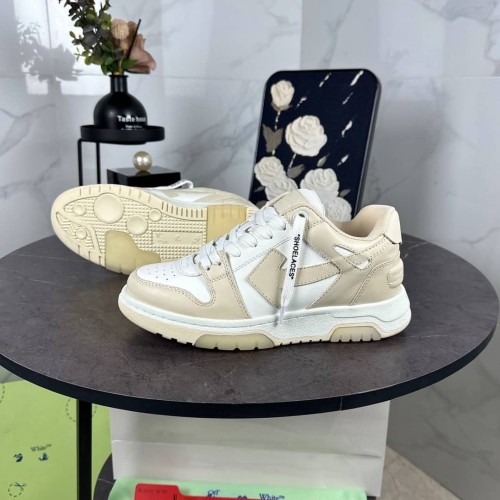 OFF-WHITE Out Of Office OOO Low Tops light beige white