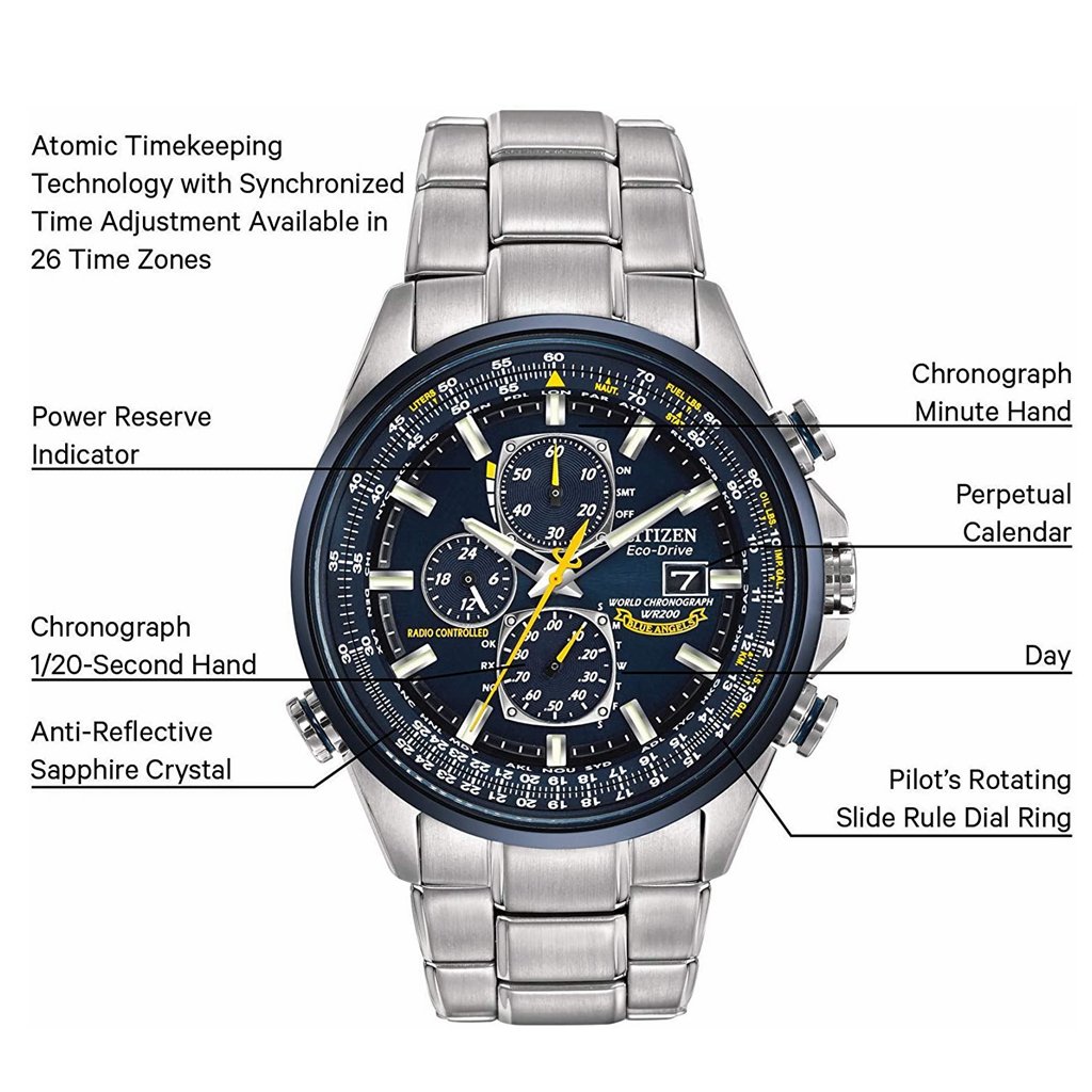 Citizen Eco-Drive Monde Chronographe A-T Montre Homme