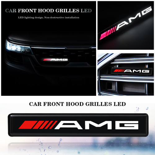 Car Front Hood Grille Emblem LED Decorative Light For BMW VW Mercedes Benz AMG W212 W213 W205 W177 V177 W247 W176 GLA GLC X253