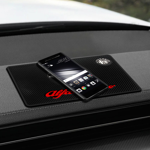 Car Logo Anti Slip Mat Dashboard Phone Holder Waterproof Non-Slip Pad Accessories For Alfa Romeo Giulia Giulietta GT Mito Spider