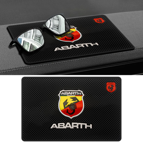 Car Logo PVC Anti-Slip Mat Sticky Pad Interior Dashboard Phone Glasses Holder Accessories For Abarth 500 Stilo Ducato Tipo Bravo